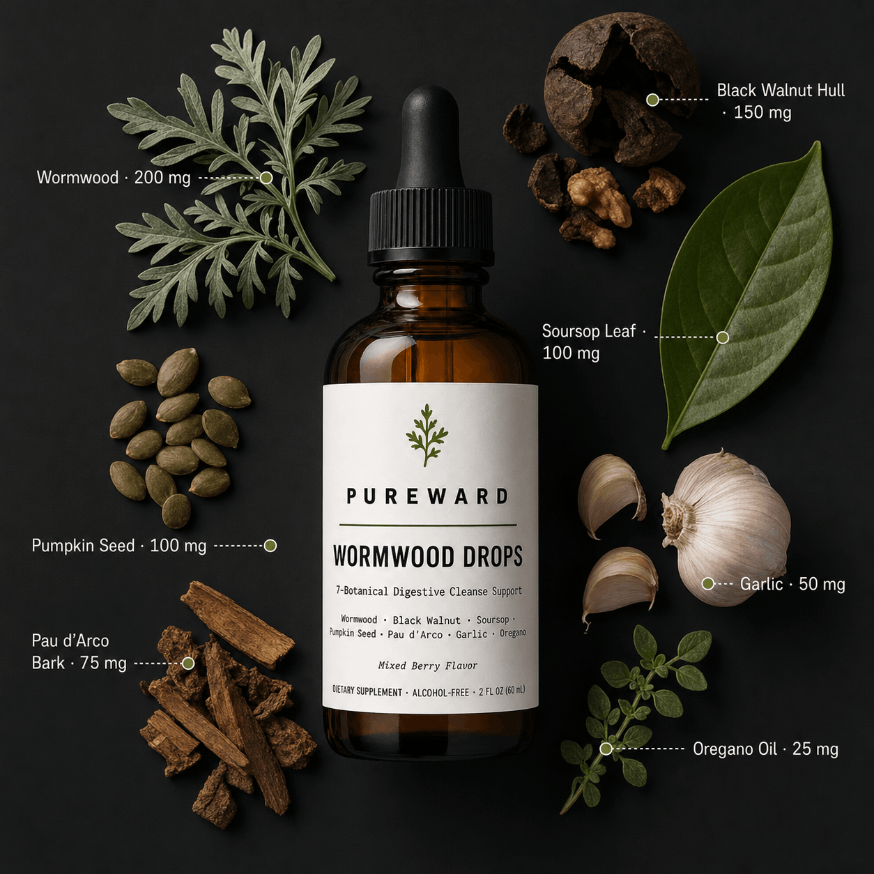 Wormwood & Black Walnut Botanical Cleanse Drops
